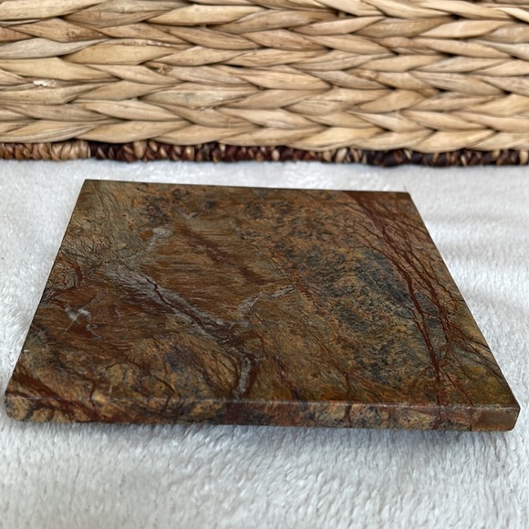Solid Marble Trinket Dish  5” Square Candle Holder Soap Dish - Picture 4 of 7